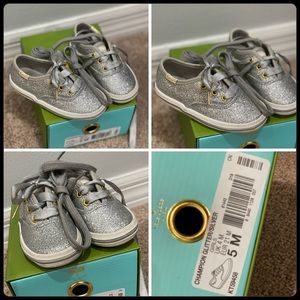 Little Kid's Keds x kate spade new york Champion Glitter Sneaker Silver size 5M